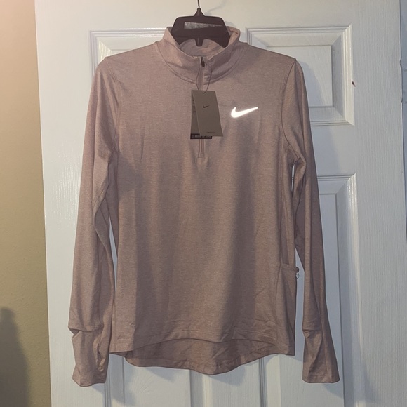 Nike 1/2 Zip Womens Dri Fit Element Running Active Top - pink - Picture 2 of 16